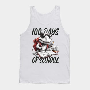 100 days of school T-Rex With Glasses Tank Top